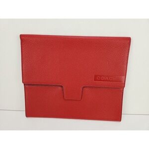 Coach iPad Envelope Case Sleeve Red Leather 10"x8.5"